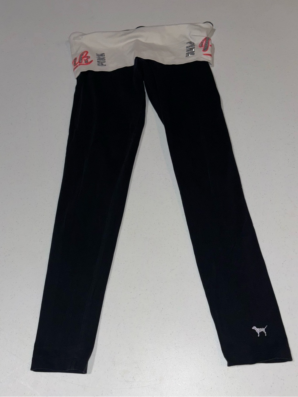 Pink Victoria's Secret PINK Victoria's Secret Foldover Waist Leggings - Black